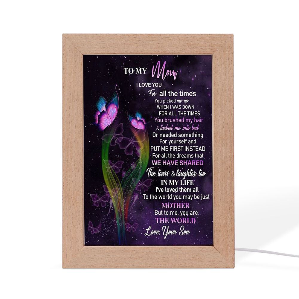 You'Re The World Frame Lamp, Mother's Day Night Light, Best Mom Ever, Gift For Mom