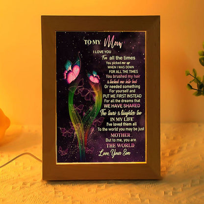 You'Re The World Frame Lamp, Mother's Day Night Light, Best Mom Ever, Gift For Mom