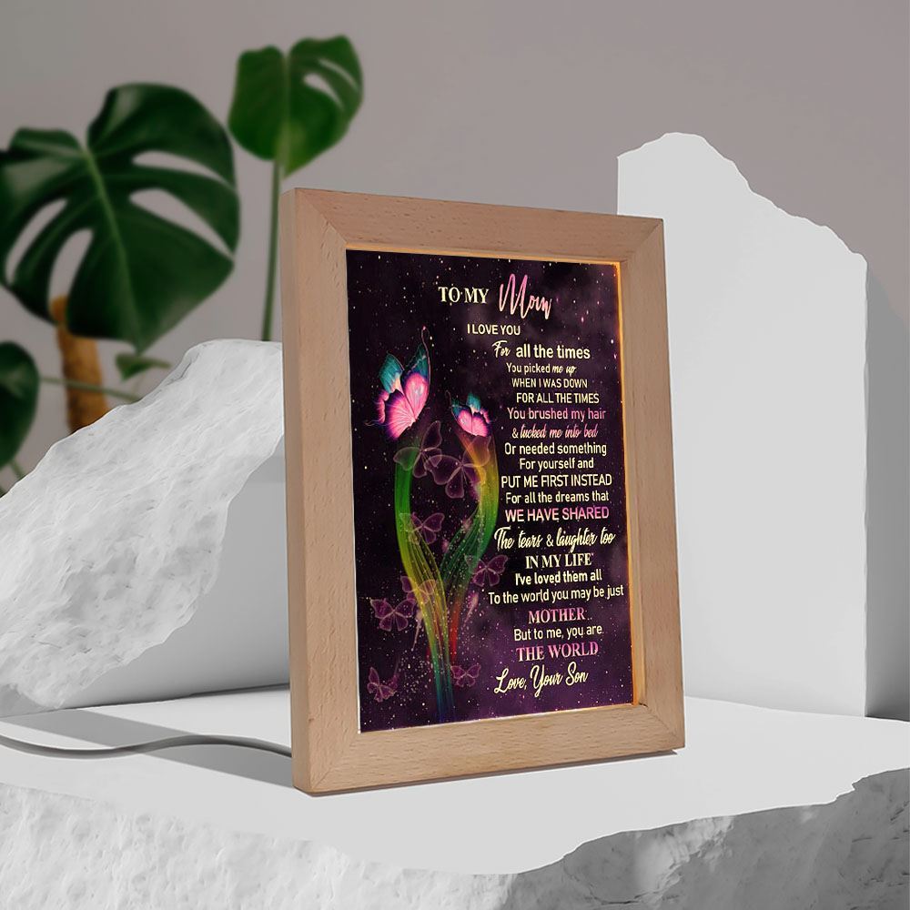 You'Re The World Frame Lamp, Mother's Day Night Light, Best Mom Ever, Gift For Mom