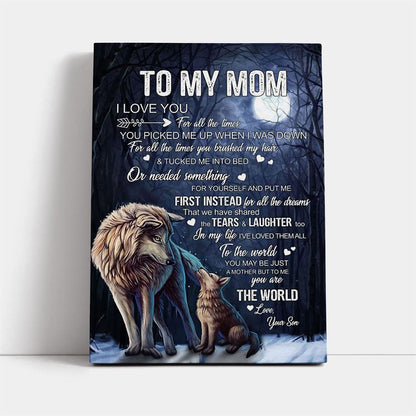 You'Re The World Wall Art Canvas, Mother's Day Canvas Art, Gift For Mom, Birthday Gift, Mother's Day Wall Art