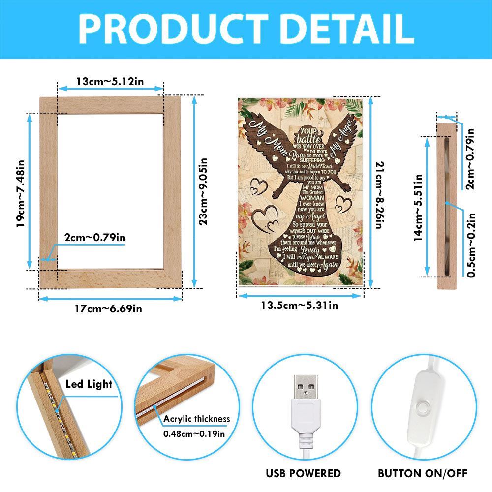 Your Battle Is Now Over Frame Lamp, Mother's Day Night Light, Best Mom Ever, Gift For Mom