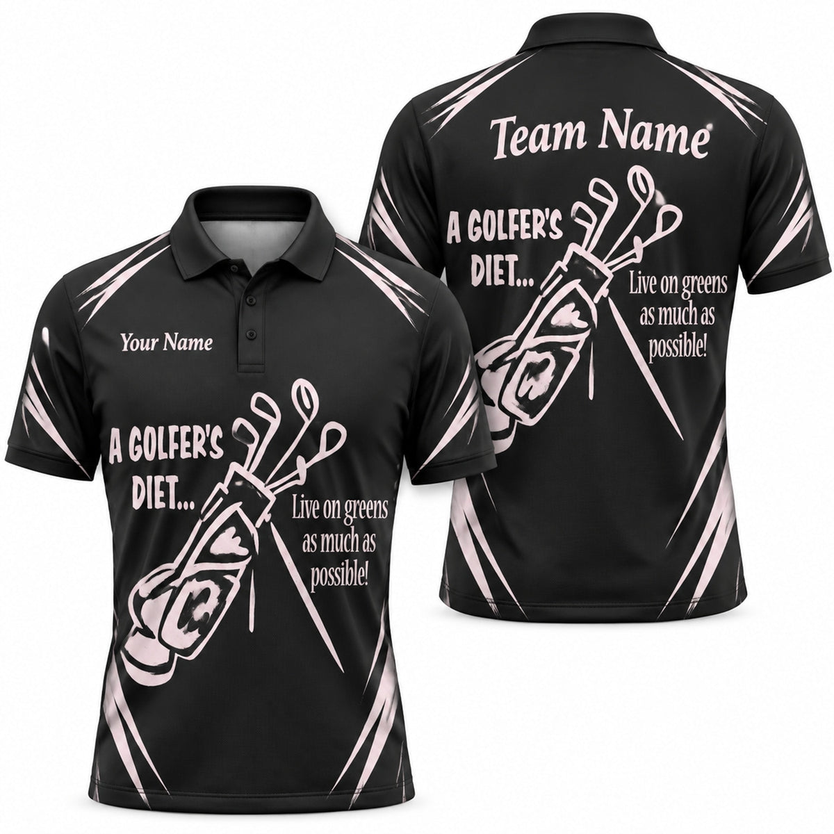 A Golfer's Diet Slogan Sport Personalized Golf Polo Shirt