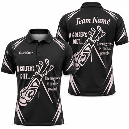 A Golfer's Diet Slogan Sport Personalized Golf Polo Shirt