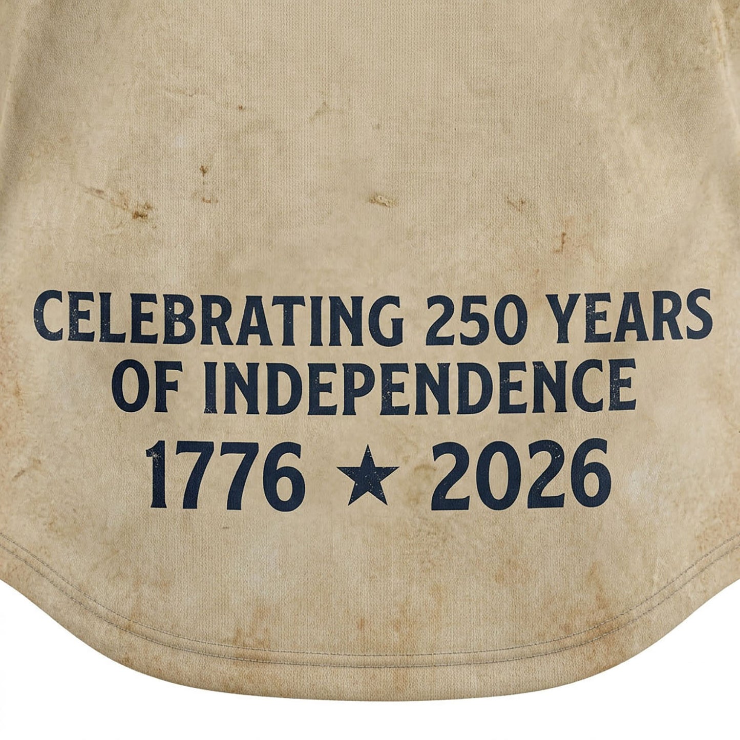 Close-Up Detail Of High-Definition Sublimation Print Showcasing The Celebrating 250 Years Of Independence Text
