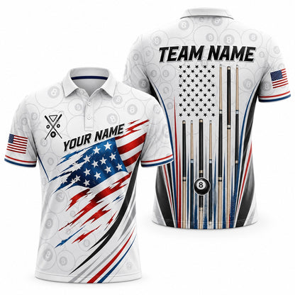 American Flag Billiards Custom Billiard Polo Shirt