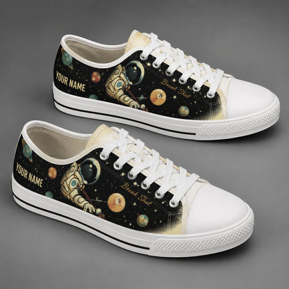 Astronaut Billiard Design Graphic Personalized Low Top Shoes