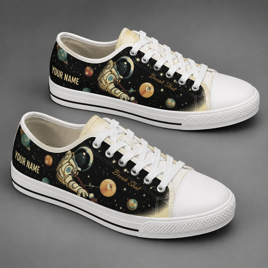 Astronaut Billiard Design Graphic Personalized Low Top Shoes