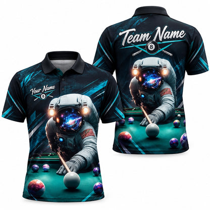 Astronaut Billiards Shooter Graphic Personalized Billiard Polo Shirt