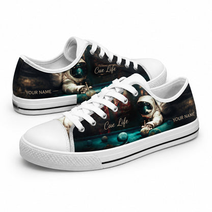 Astronaut Playing Pool Graphic Personalized Low Top Shoes