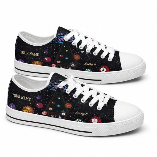 Billiard Eight Ball Design Graphic Custom Low Top Shoes