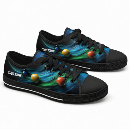Billiard Pool Balls Graphic Custom Low Top Shoes Black Shoes