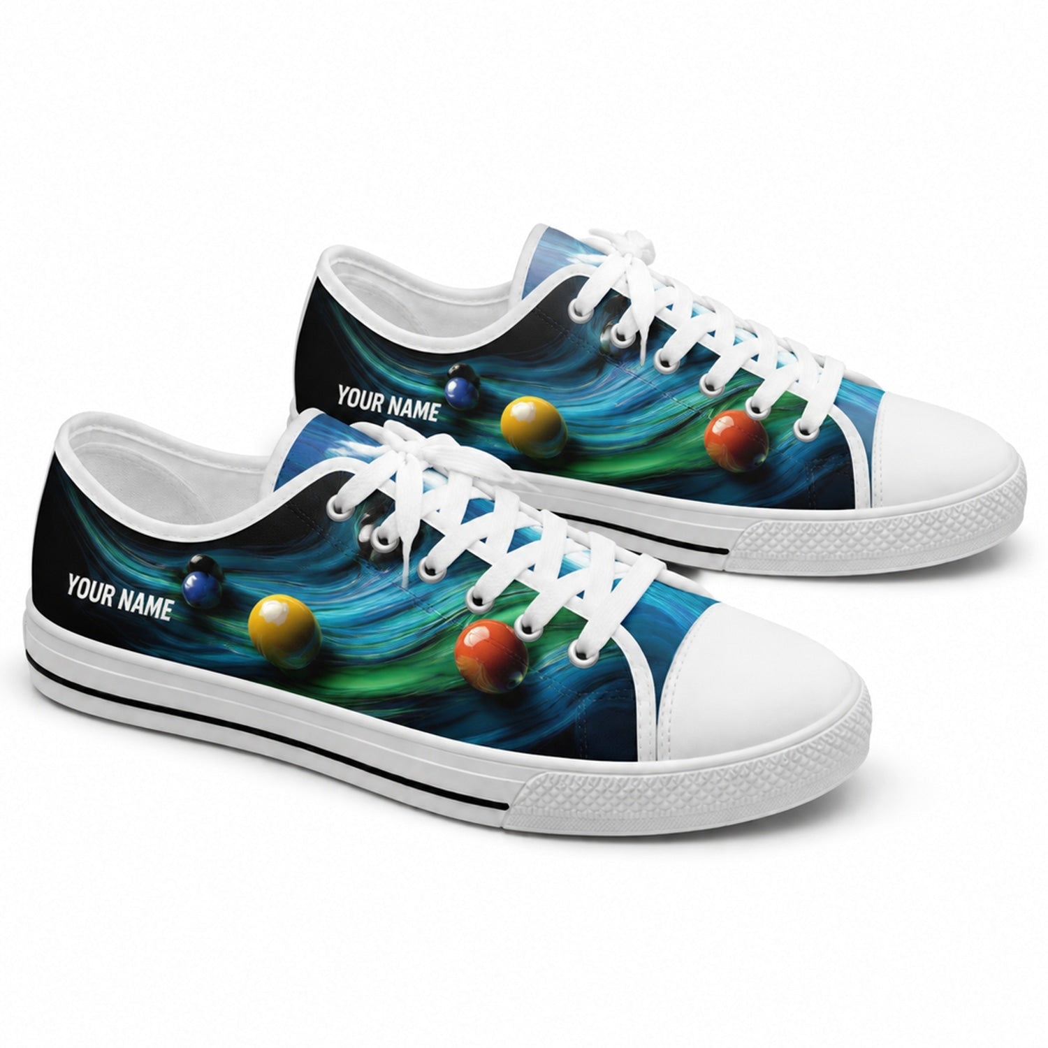 Billiard Pool Balls Graphic Custom Low Top Shoes