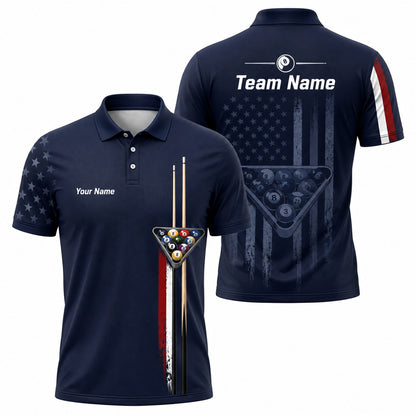 Billiards 8 Ball Graphic Custom Billiard Polo Shirt
