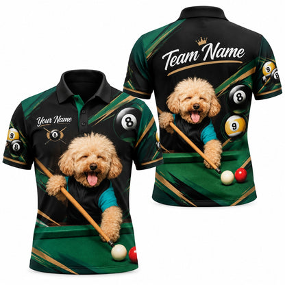 Billiards Dog Player Sport Personalized Billiard Polo Shirt