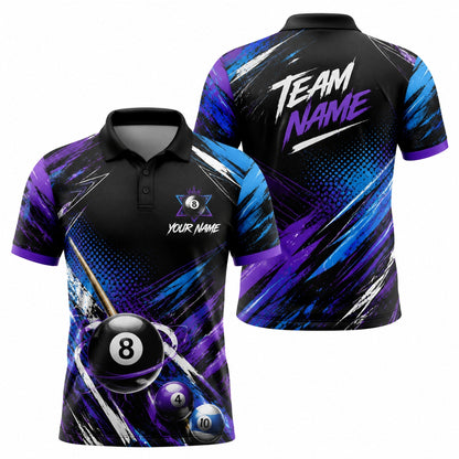 Billiards Team Name Modern Personalized Billiard Polo Shirt