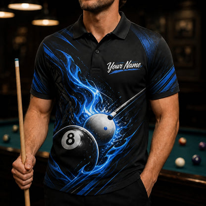 Billiards Team Name Sport Personalized Billiard Polo Shirt Front View