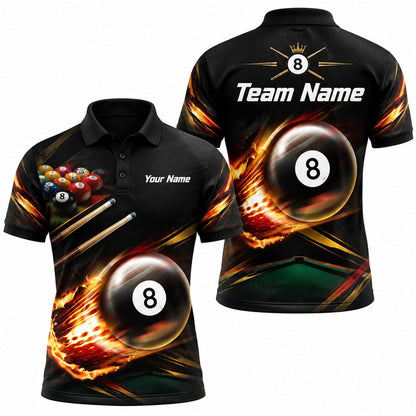 Blazing 8 Ball Sport Custom Billiard Polo Shirt