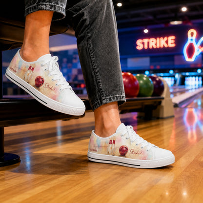 Bowling Ball And Pins Classic Personalized Low Top Shoes Bowling Life Style