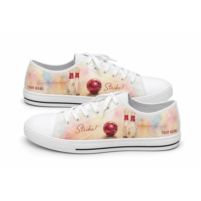 Bowling Ball And Pins Classic Personalized Low Top Shoes