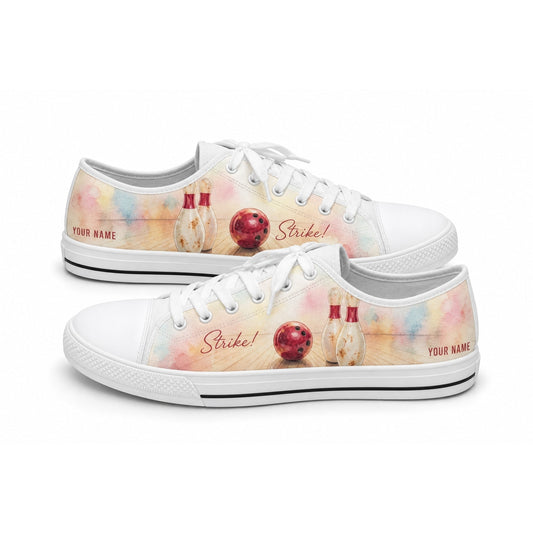 Bowling Ball And Pins Classic Personalized Low Top Shoes
