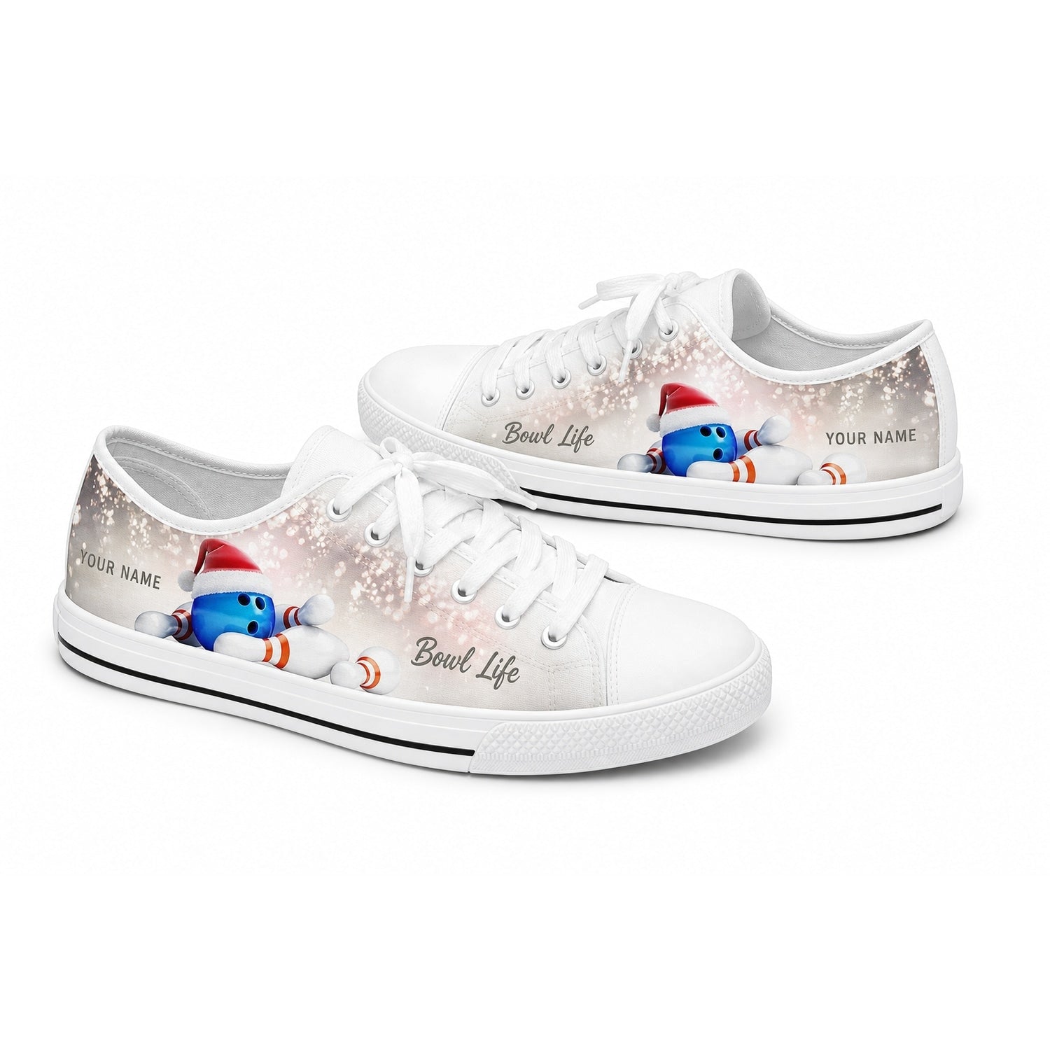 Bowling Ball And Pins Graphic Personalized Low Top Shoes
