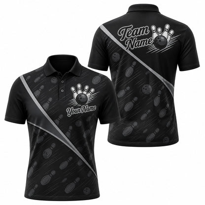 Bowling Ball And Pins Personalized Bowling Polo Shirt