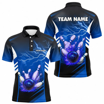 Bowling Ball Lightning Sport Custom Bowling Polo Shirt