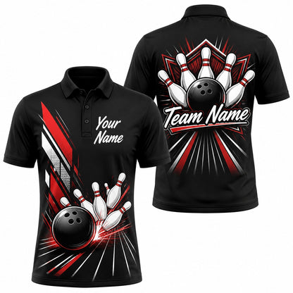 Bowling Ball Strike Burst Personalized Bowling Polo Shirt