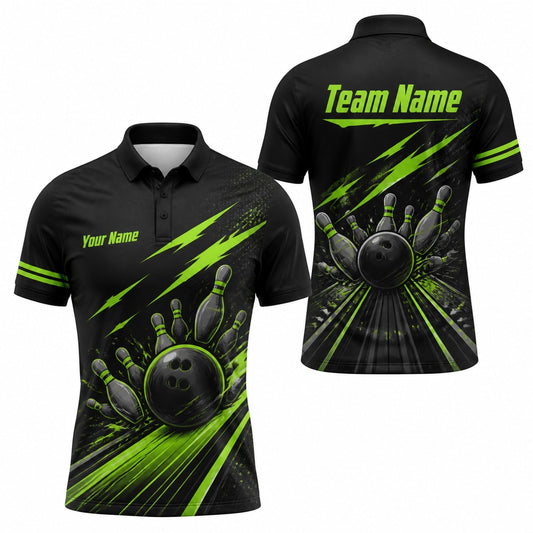 Bowling Ball Strike Lightning Custom Bowling Polo Shirt