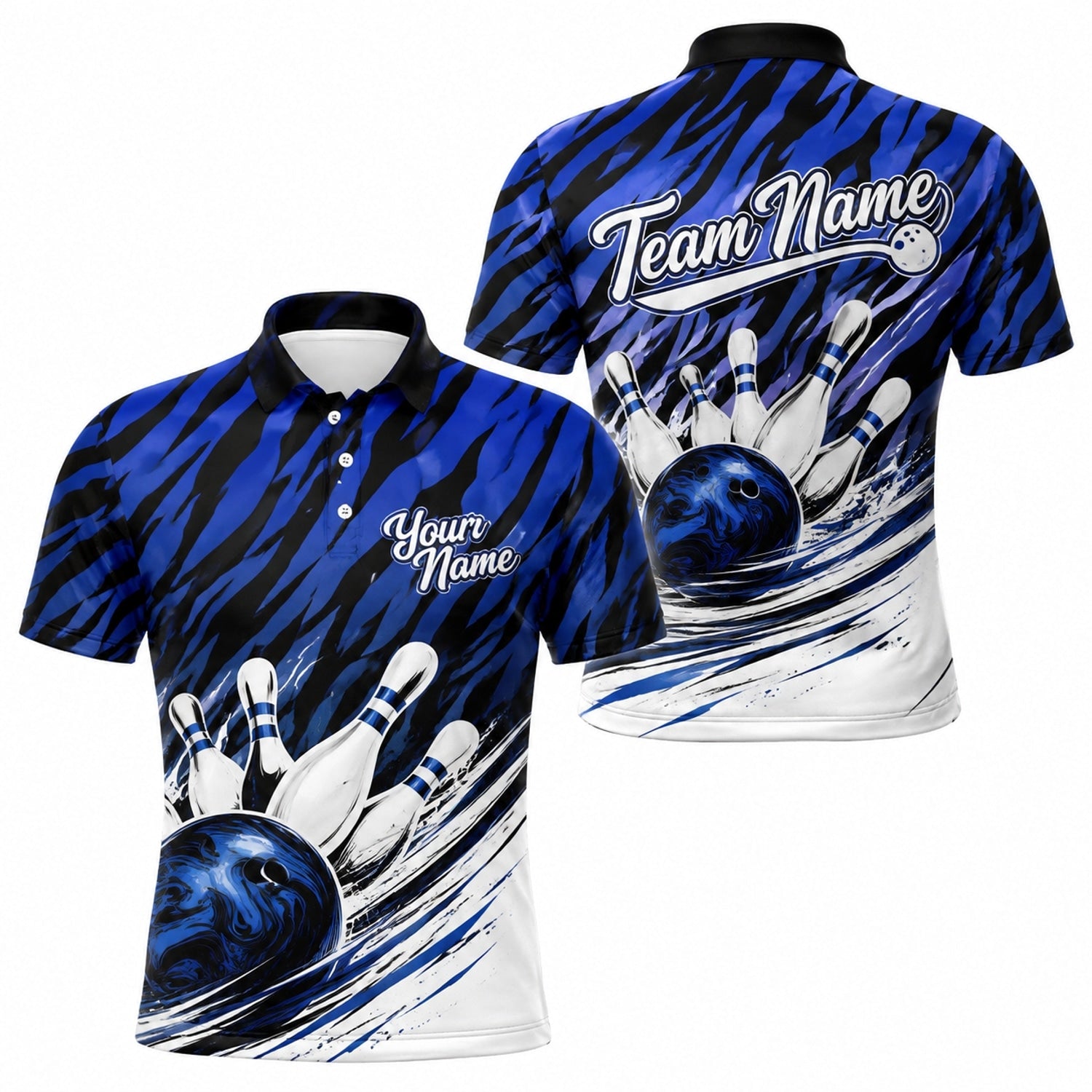 Bowling Ball Strike Sport Personalized Bowling Polo Shirt