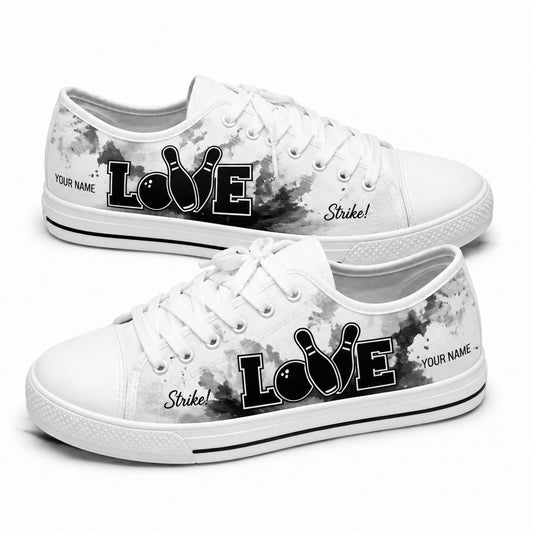 Bowling Love Graphic Personalized Low Top Shoes