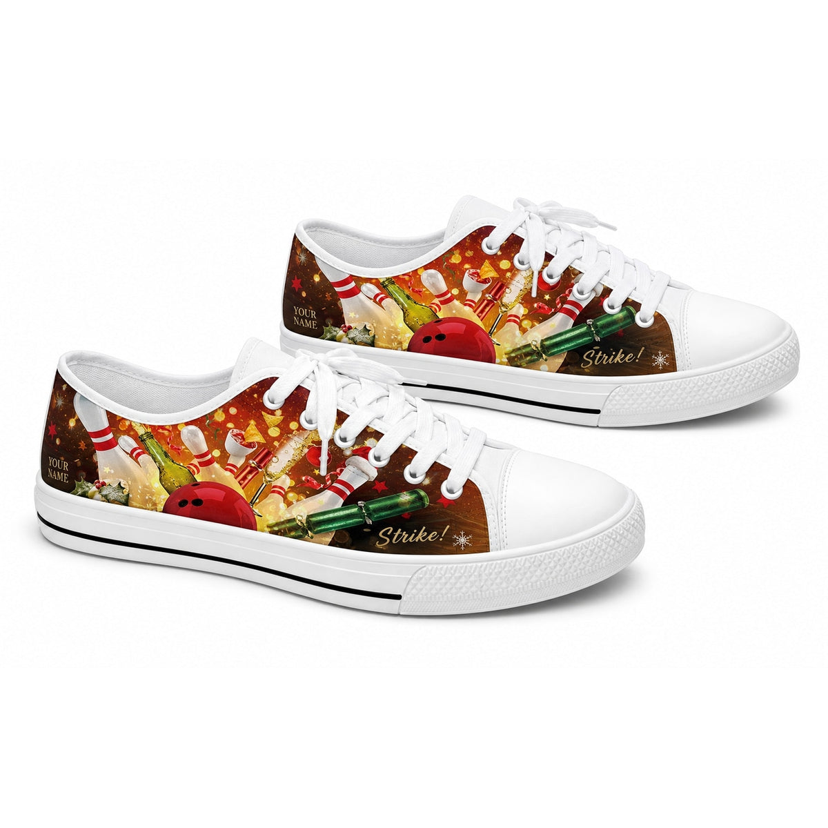 Bowling Party Strike Design Graphic Personalized Low Top Shoes