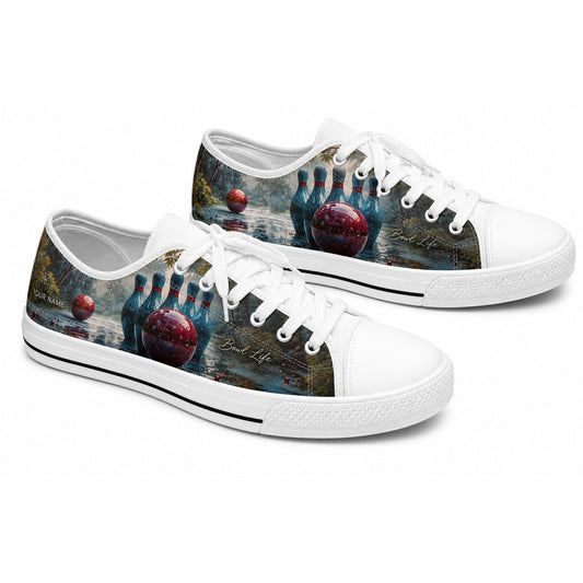 Bowling Pins And Ball Classic Custom Low Top Shoes