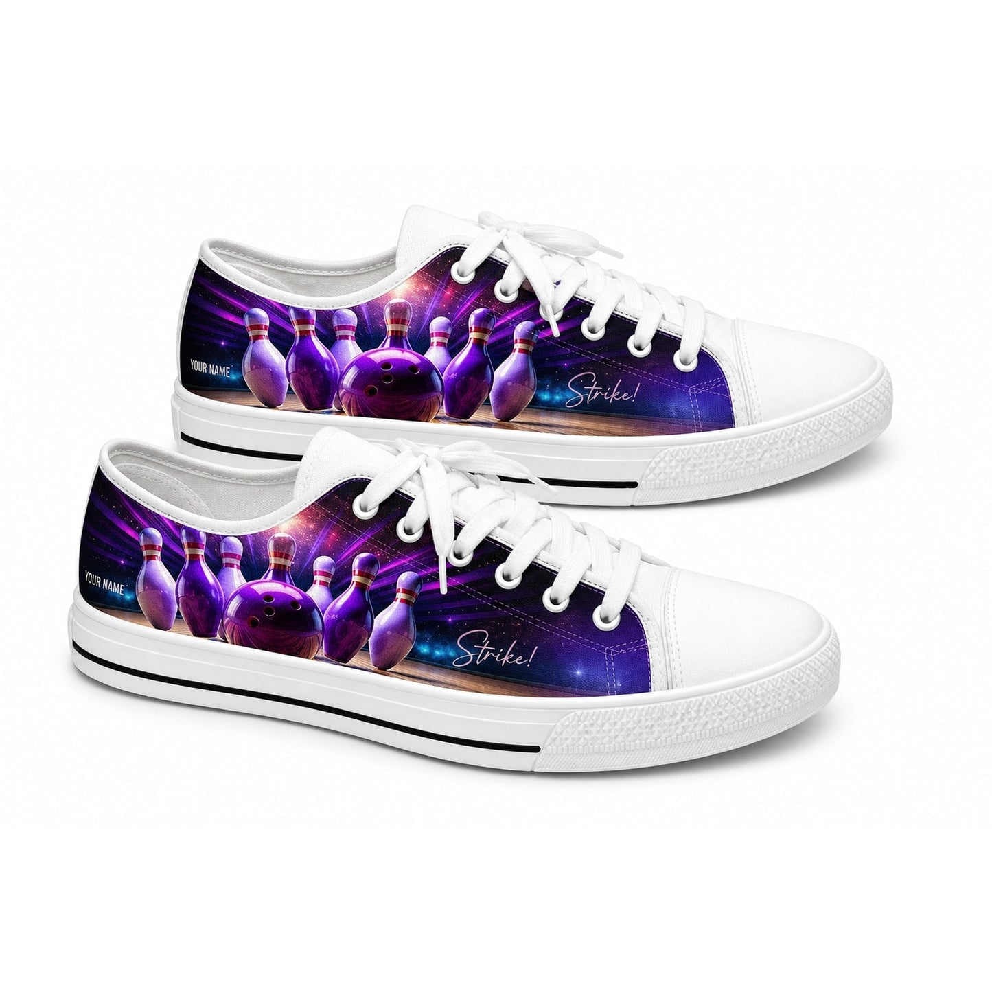 Bowling Pins And Ball Graphic Personalized Low Top Shoes
