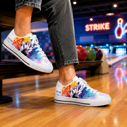 Bowling Strike Artwork Graphic Personalized Low Top Shoes Bowling Life Style