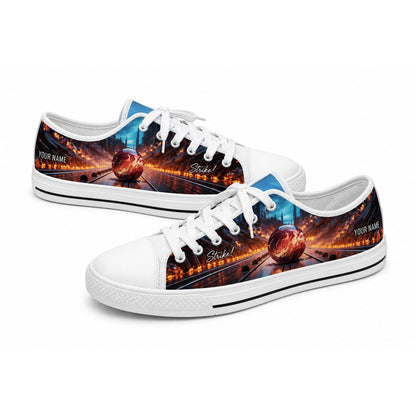 Bowling Strike Ball Graphic Personalized Low Top Shoes