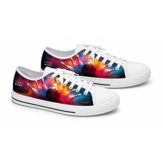 Bowling Strike Design Graphic Custom Low Top Shoes