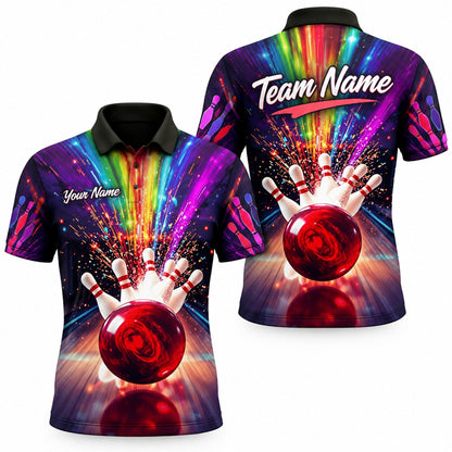 Bowling Strike Explosion Sport Custom Bowling Polo Shirt