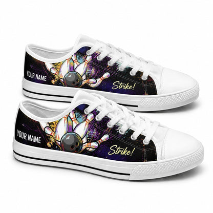 Bowling Strike Graphic Personalized Low Top Shoes