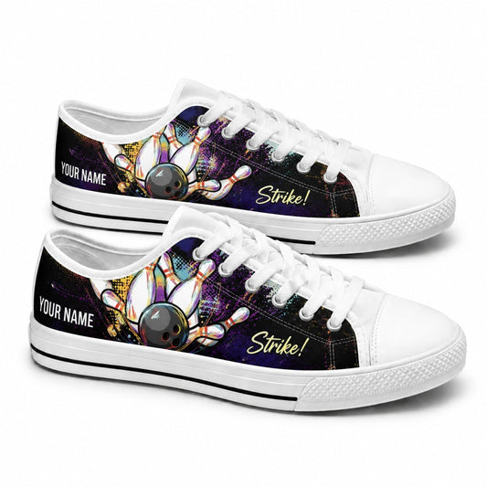Bowling Strike Graphic Personalized Low Top Shoes