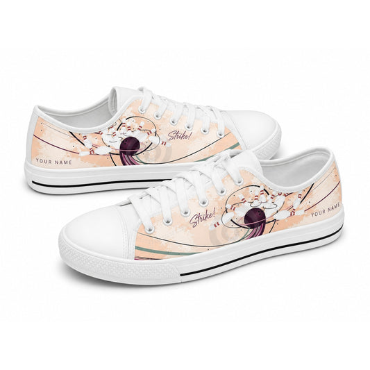 Bowling Strike Illustration Graphic Custom Low Top Shoes