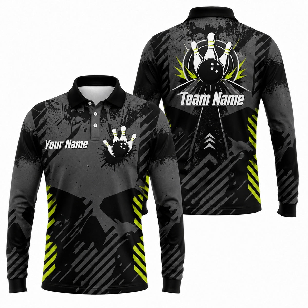 Bowling Team Name Sport Personalized Bowling Polo Shirt Long Sleeve Polo