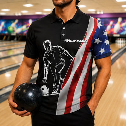 Bowling Team Problem Sport Personalized Bowling Polo Shirt Front View