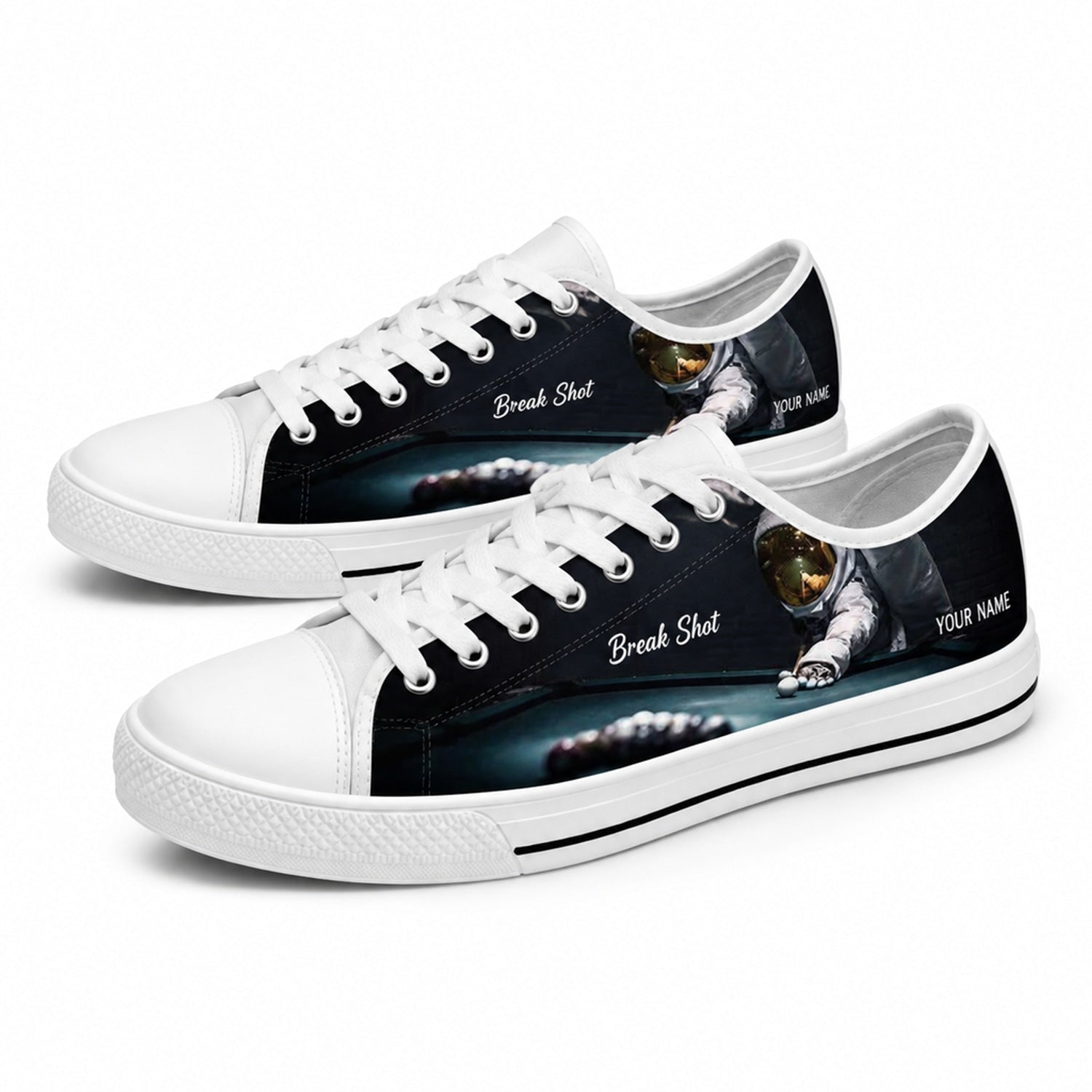 Break Shot Billiards Design Personalized Low Top Shoes