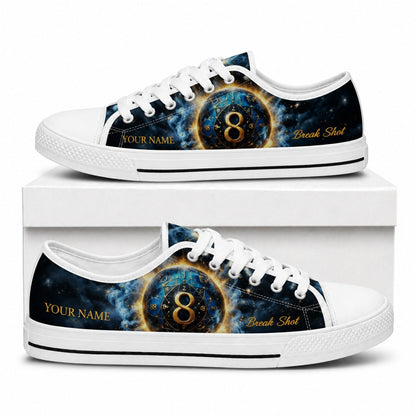 Break Shot Eight Ball Custom Low Top Shoes Box White