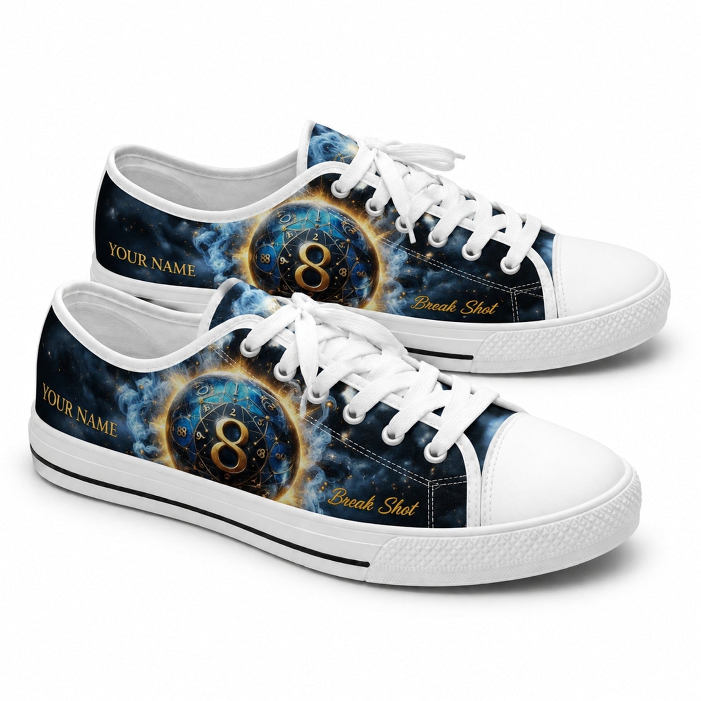 Break Shot Eight Ball Custom Low Top Shoes