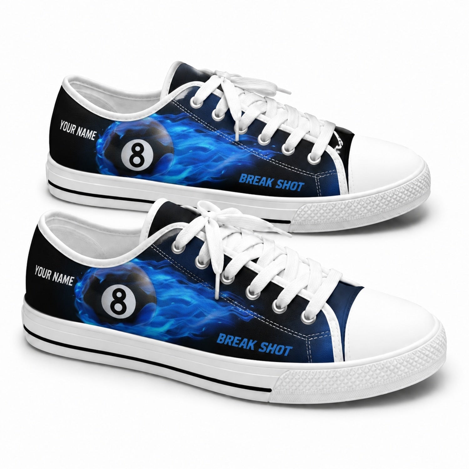 Break Shot Eight Ball Graphic Personalized Low Top Shoes