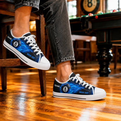 Break Shot Eight Ball Graphic Personalized Low Top Shoes Life Style