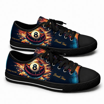 Break Time Eight Ball Custom Low Top Shoes Black Shoes