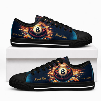 Break Time Eight Ball Custom Low Top Shoes Box Black